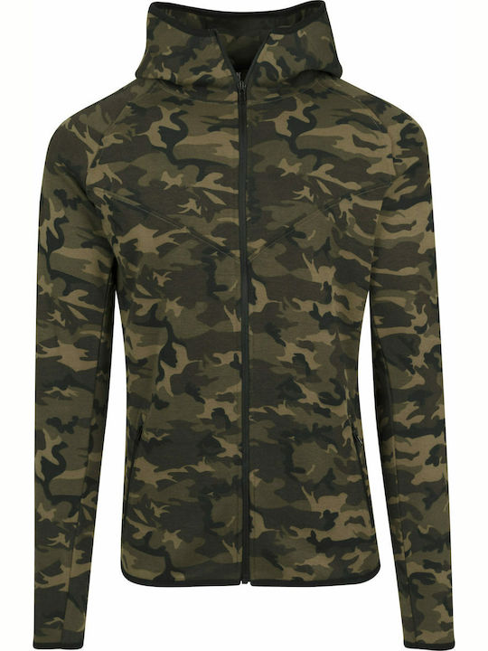 Men's Cardigan with Hood Wood Camo