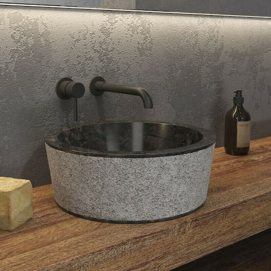 Karag Timur Επικαθήμενος Νιπτήρας Πέτρινος 40x40x15cm Karag Timur Επικαθήμενος Νιπτήρας Πέτρινος 40x40x15cm