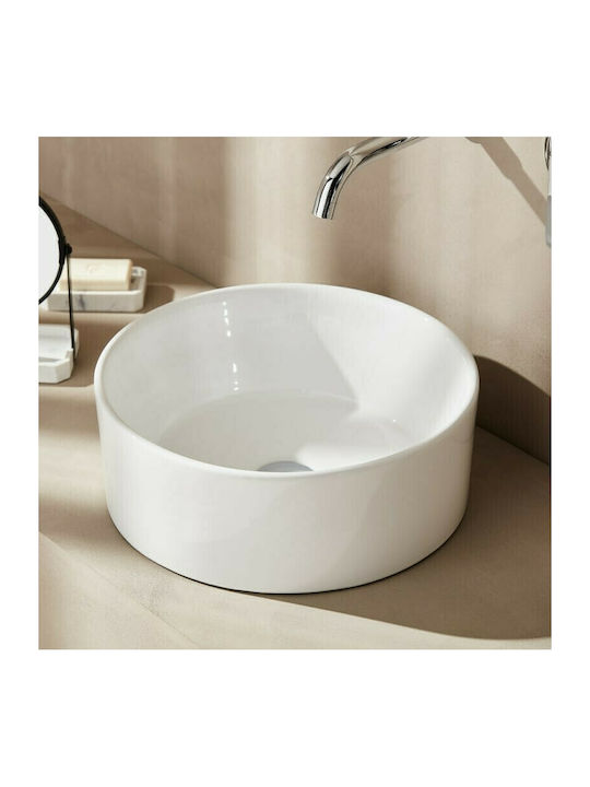 Tema Style Vessel Sink Porcelain 40.5x40.5x15cm White