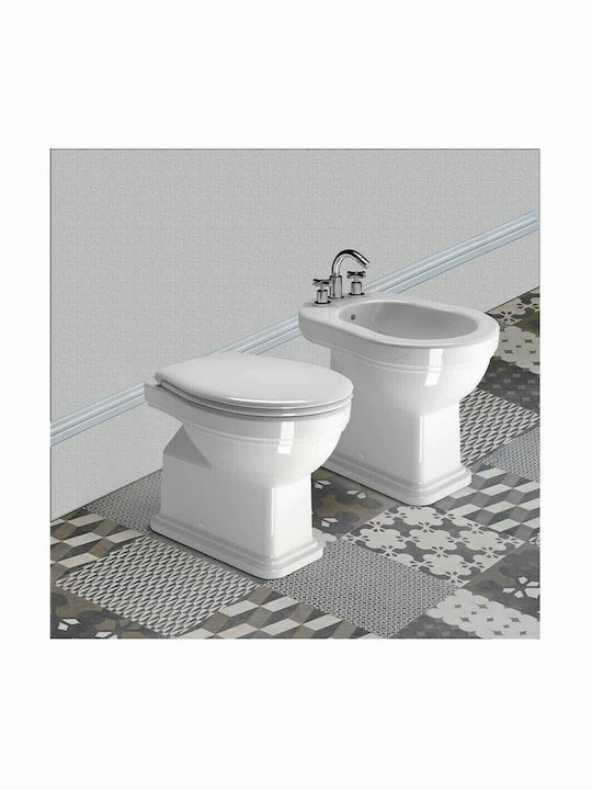 GSI Classic Λεκάνη Δαπέδου Κάτω Σιφόνι με Κάλυμμα Soft Close Λευκή