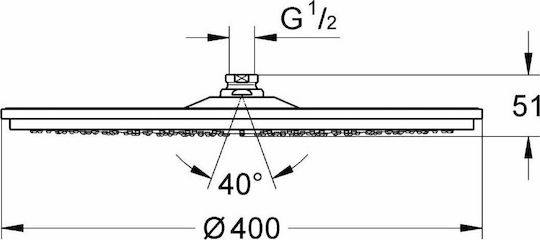Grohe Cosmopolitan 400 Στρογγυλή Κεφαλή Ντουζ 40cm