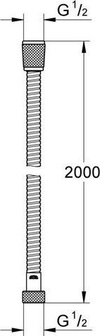 Grohe Plastic Shower Hose Silver Relexaflex 2000 200cm (1/2")