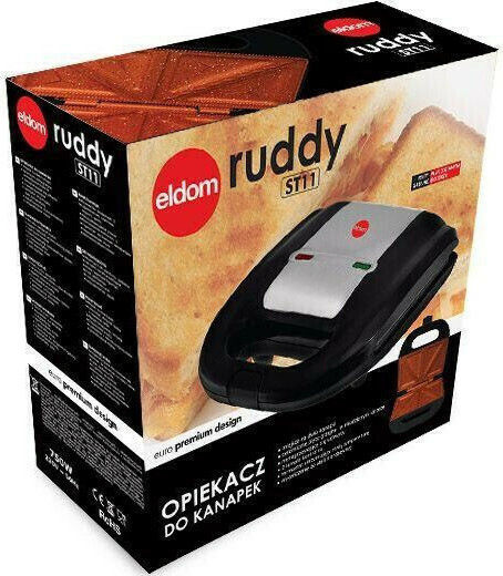 Eldom Sandwichmaker für for 2 Sandwiches Sandwiches 750W Schwarz