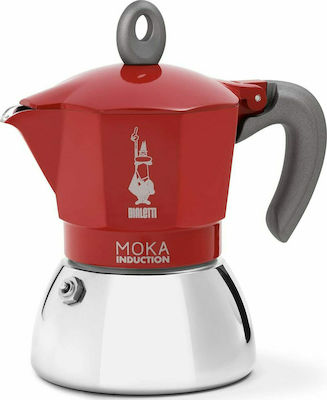 Bialetti Moka Induction Espresso-Kanne 4 Cups Rot