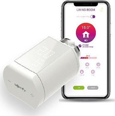 Somfy IO Ηλεκτρονική Θερμοστατική Κεφαλή με Wi-Fi για Σώμα Καλοριφέρ 1τμχ