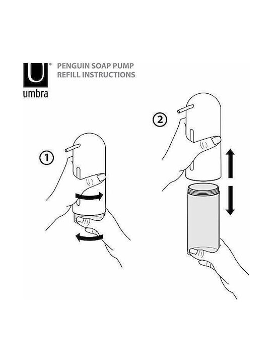Umbra Penguin Επιτραπέζιο Dispenser για την Κουζίνα Πλαστικό Μαύρο 355ml