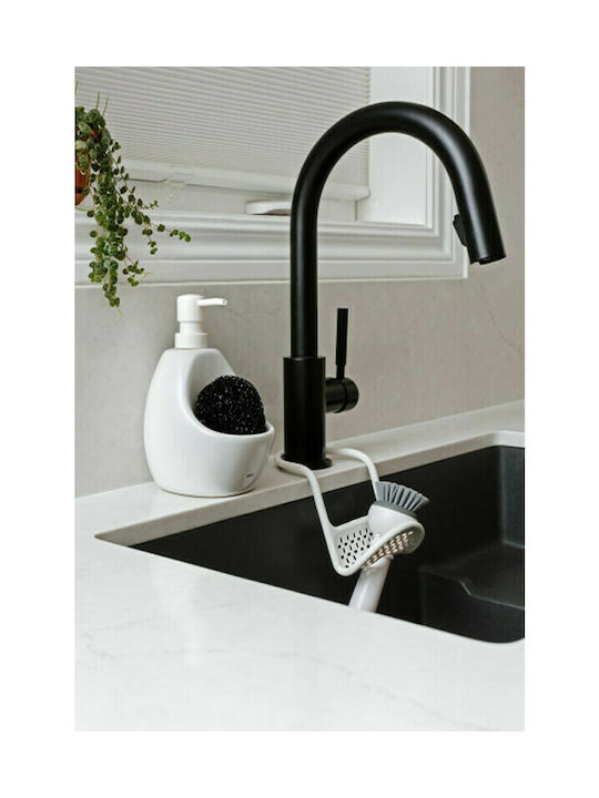 Umbra Joey Tabletop Ceramic Dispenser for the Kitchen with Sponge Holder White 600ml