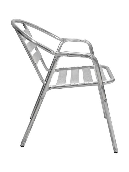 Outdoor-Stuhl Aluminium Silber 54x59x73εκ.
