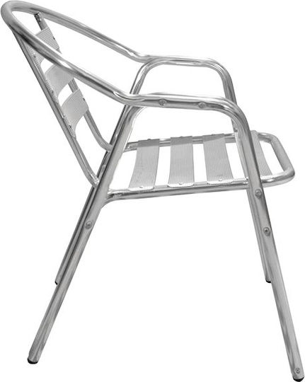 Scaun de exterior Aluminiu Argintiu 54x59x73cm