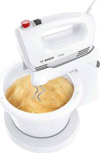 Bosch Μίξερ με Πλαστικό Κάδο 3lt Λευκό 375W