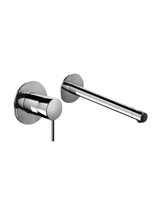 Eurorama Tonda Built-In Mixer & Spout Set for Bathroom Sink with 1 Exit Chrome