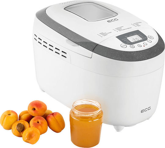 ECG PCB 82120 Bread Maker 850W with Container Capacity 1250gr and 12 Baking Programs
