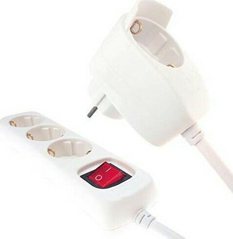 REV Power Strip 3 Positions with USB-A, Switch and Cable 2m