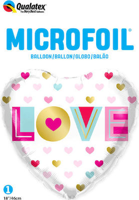 Balloon Foil Valentine's Day Heart Multicolour Metallic 46cm