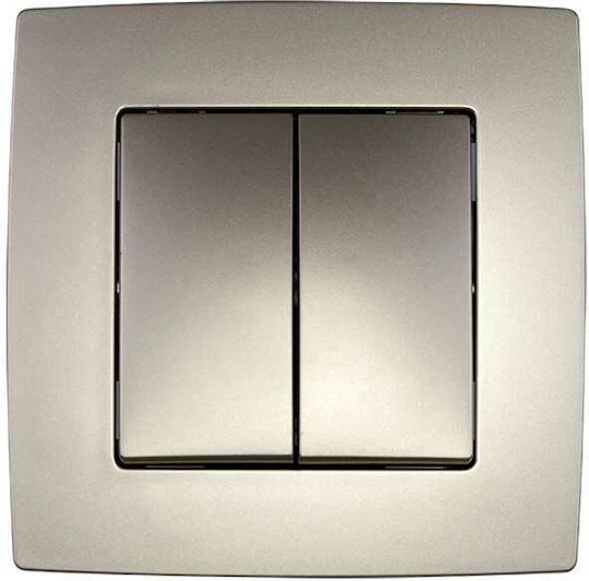 Elmark City Recessed Wall Switch Lighting Two-Way with Frame Champagne Metallic