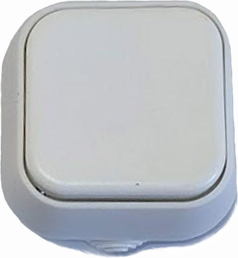 Geyer IP54 Waterproof Wall-Mounted Wall Switch Single with White Frame