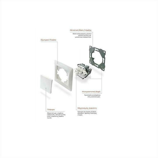 Lineme Recessed Wall Switch Lighting One-Way with Frame Black