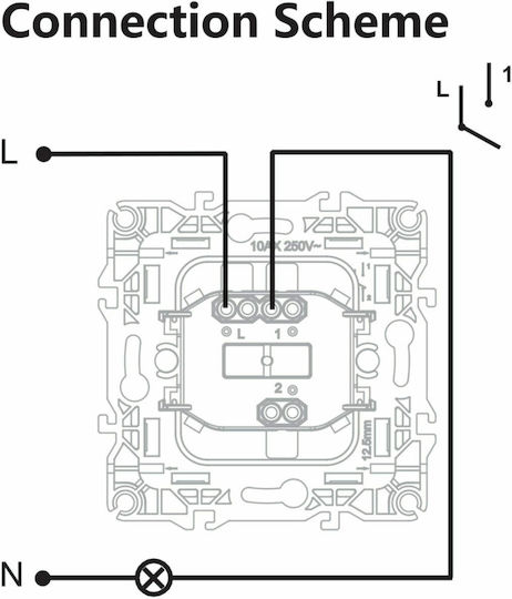 Aca Prime Recessed Wall Switch Lighting One-Way without Frame Matte Anthracite