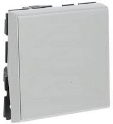 Legrand Mosaic Recessed Electrical Lighting Wall Switch no Frame Basic Medium Aller Retour Illuminated Silver