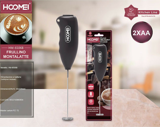 Hoomei Milk Frother Hand Battery Black