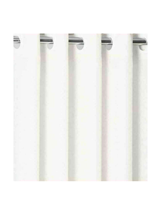 Nef-Nef Homeware Shower Shower Curtain Fabric with Hooks 180x180cm White 011825