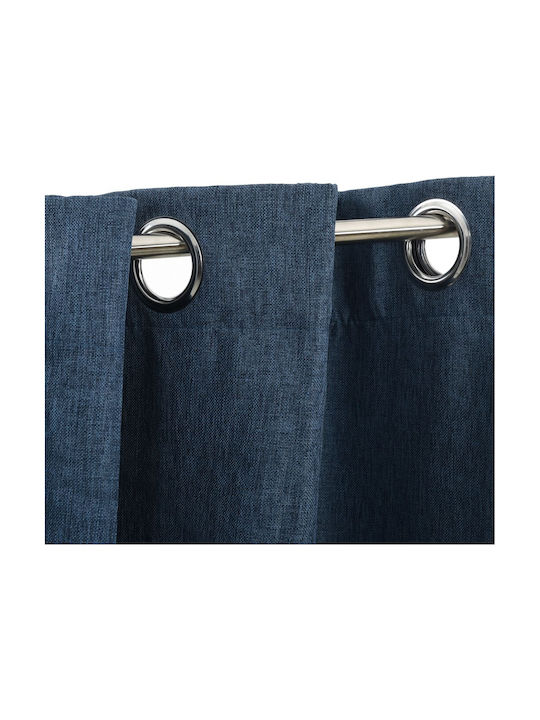 vidaXL Set of Blue Blackout Curtains with Grommets 140x175 cm