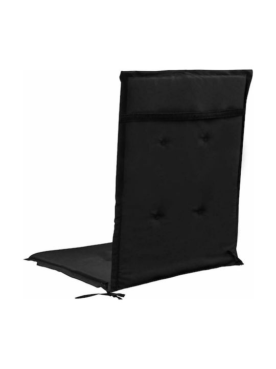 vidaXL Gartenstuhlkissen Mit Rückenlehne Schwarz 4Stück 120x50cm