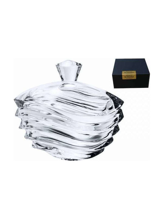 Bohemia Glass Sweet Jar Crystal Wave with Lid 22x16x20cm Transparent