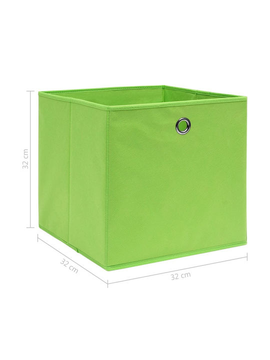 vidaXL Fabric Storage box Πράσινο 32x32x32cm 10pcs