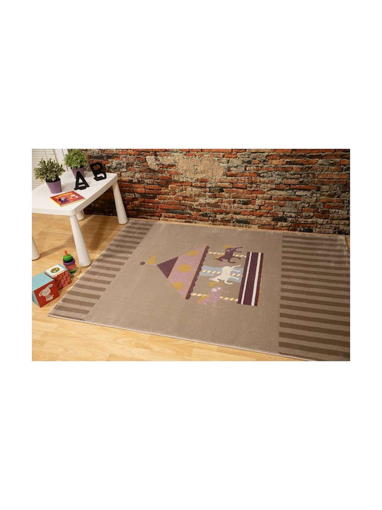 Ezzo Carousel 7580 Kinder Teppich Beige 160x230cm Dicke 9mm