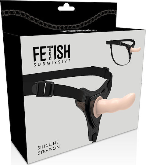 Fetish Submissive Silicone G-spot Strap-on Harness with Dildo 12.5cm in color Flesh