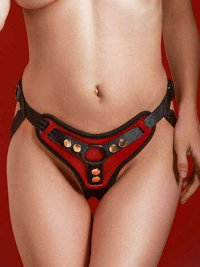 Taboom Strap-On Harness Harnașament în culoarea Black / Red