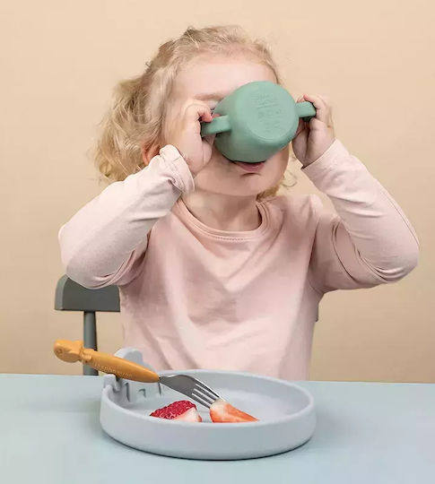 Done by Deer Feeding Set Peekaboo Deer Friends made of Silicone with Non-Slip Base Gray 3pcs