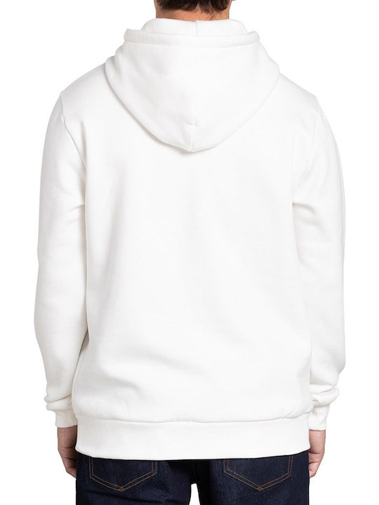 RVCA George Thompson Skull Bonnet Men's Sweatshirt with Hood and Pockets White