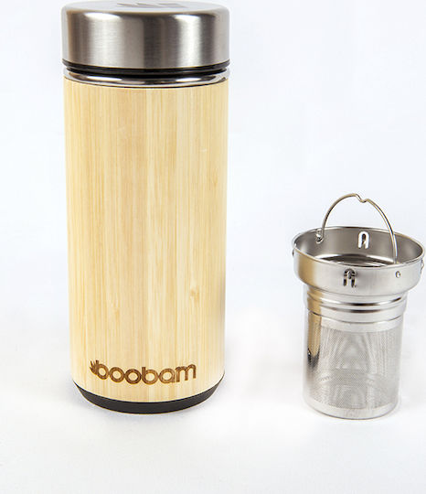 Boobam Tumbler Glass Thermos Stainless Steel BPA Free 280ml Beige