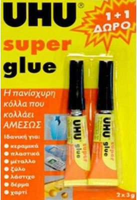 UHU Adeziv lichid Instant Super Glue 2τμχ 2buc 3gr 26066