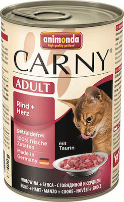 Animonda Carny Adult Wet Food for Adult Cats In Can with Beef Καρδιά 1pc 400gr