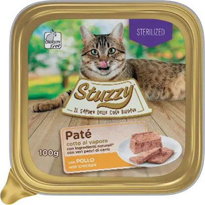 Stuzzy Mister Sterilized Nasses Katzenfutter für Katze in Tablett mit Huhn 100gr 55061078