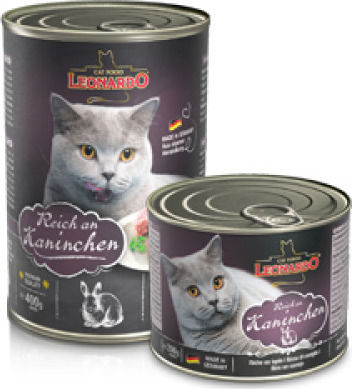 Leonardo Κονσέρβα Nasses Katzenfutter für Katze in Dose mit Kaninchen 400gr 07147