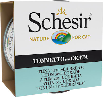 Schesir Nature for Cat Wet Food for Adult Cats In Can with Sea Bream / Tuna In Jelly σε Ζελέ 1pc 85gr