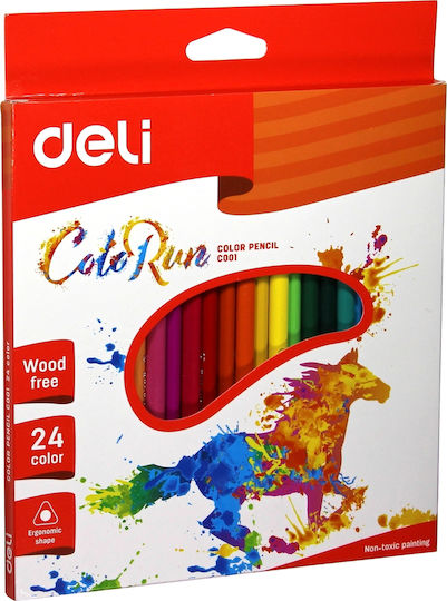 Deli ColoRun Wood Free Colored Pencil Set Triangular