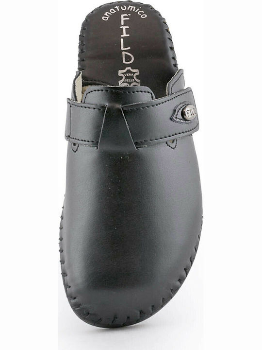 Sparta F17 Lederne Winter Damen Hausschuhe Schwarze