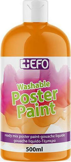 +Efo Poster Paint Τέμπερα Ζωγραφικής Πορτοκαλί σε Μπουκάλι 500ml