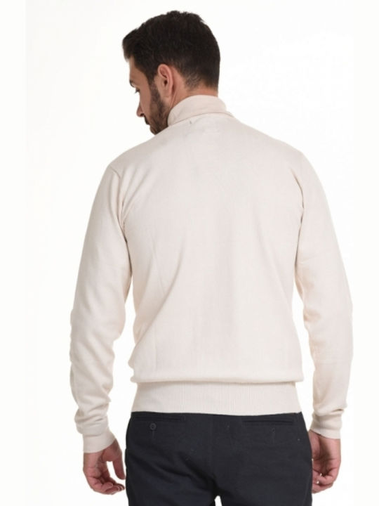 Splendid Men's Long Sleeve Blouse Turtleneck Off White