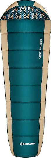 KingCamp Sleeping Bag Single 3 Seasons Desert 300 Petrol Green