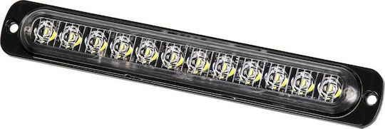 GloboStar PRO Series Μπάρα 10 Προγραμμάτων Φωτισμού Strobe SMD 3030 Ψυχρό Λευκό 6000K LED 10-30V - Λευκό