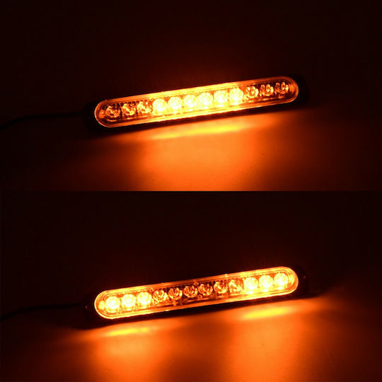 GloboStar Pro Series Waterproof Car Lightbar 10 Program Strobe Lighting Bar SMD 3030 LED 67cm - Orange