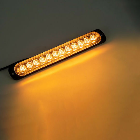 GloboStar Pro Series Waterproof Car Lightbar 10 Program Strobe Lighting Bar SMD 3030 LED 67cm - Orange