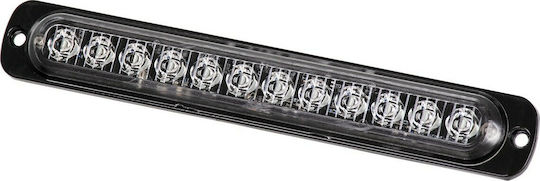 GloboStar Pro Series Μπάρα Σήμανσης 10 Προγραμμάτων Φωτισμού Strobe SMD 3030 LED 12/24V - Μπλε