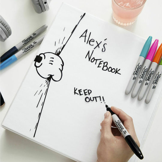 Sharpie Fine Permanent Μαρκαδόροι Ζωγραφικής 1mm Λεπτοί Σετ 28 χρώματα